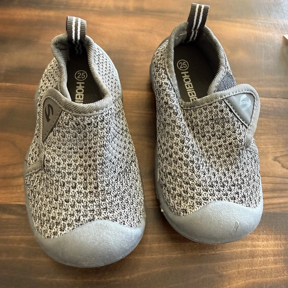 Hobibear Kids Wide Toe Box Barefoot Shoes  Toddler‎ US 8.5 Gray Mesh Slip On